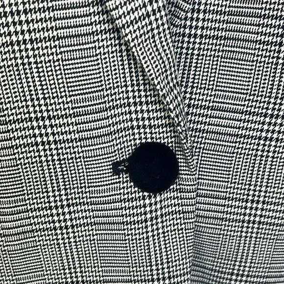 Tall Plaid Velvet Collar Long Modern Blazer Sz 14 - Picture 5 of 13